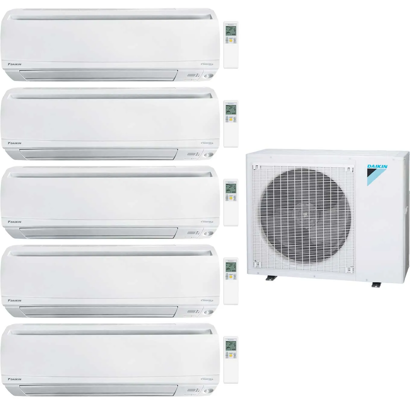 Daikin 5-Zone Wall Mounted Ductless Mini-Split 48000 BTU Heat Pump Air Conditioner 7k   7k   9k   9k   12k - 20.6 SEER2
