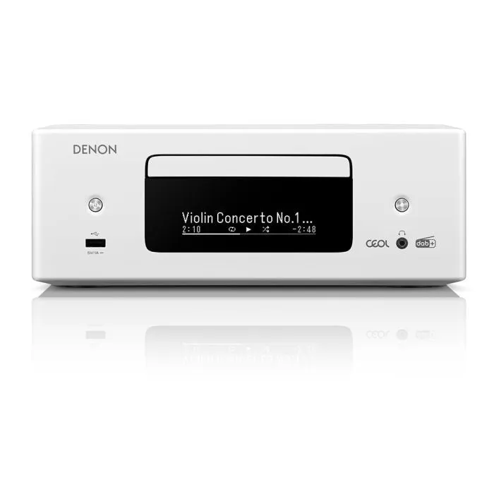 Denon CEOL RCD-N12 DAB  Hi-Fi System White with Bowers & Wilkins 606 S3 Speakers Pair Oak