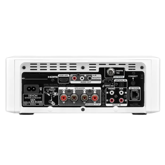 Denon CEOL RCD-N12 DAB  Hi-Fi System with Bowers & Wilkins 606 S3 Speakers Pair White