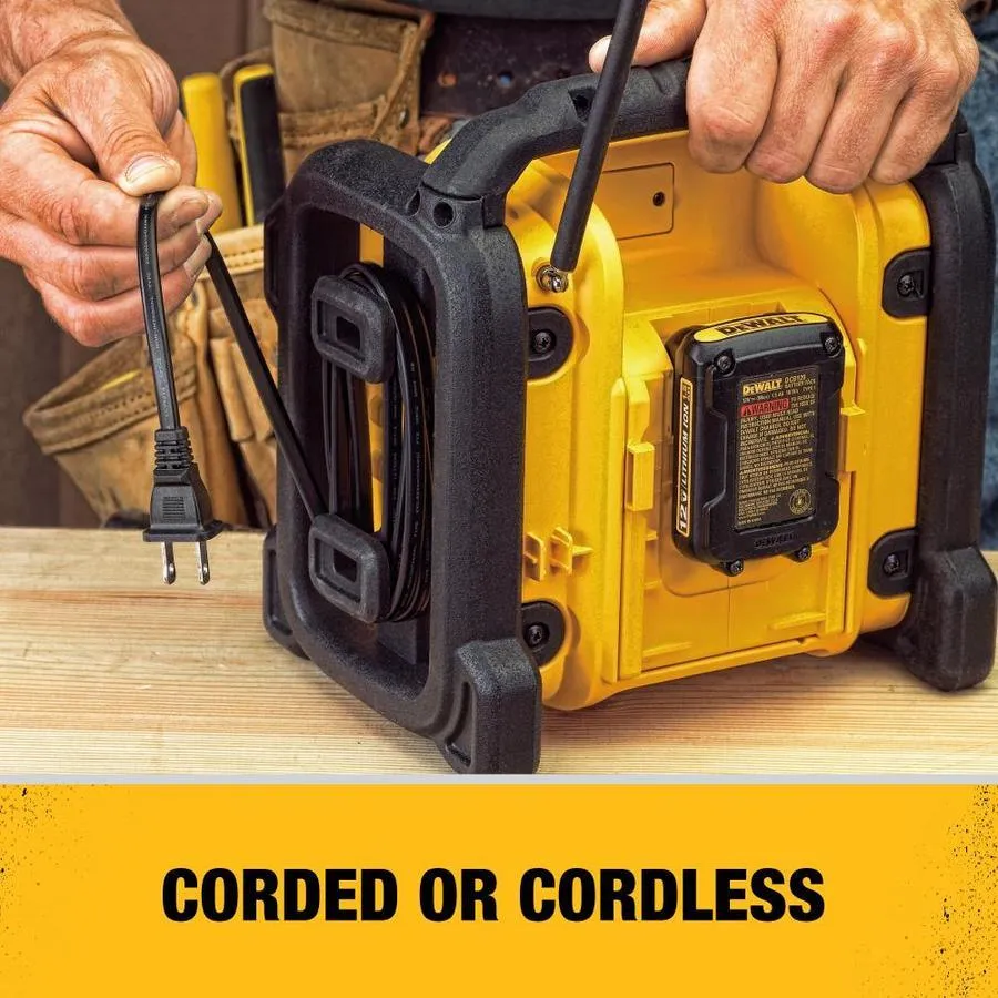 DEWALT 12-Volt; 18-Volt or 20-Volt Max Water Resistant Cordless Jobsite Radio