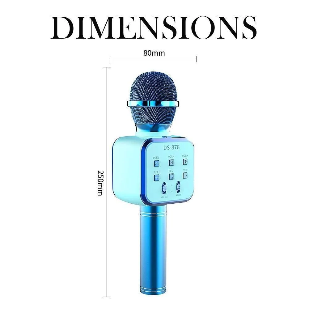 DS 878 Wireless Bluetooth Karaoke Microphone with Built-in HIFI Speaker