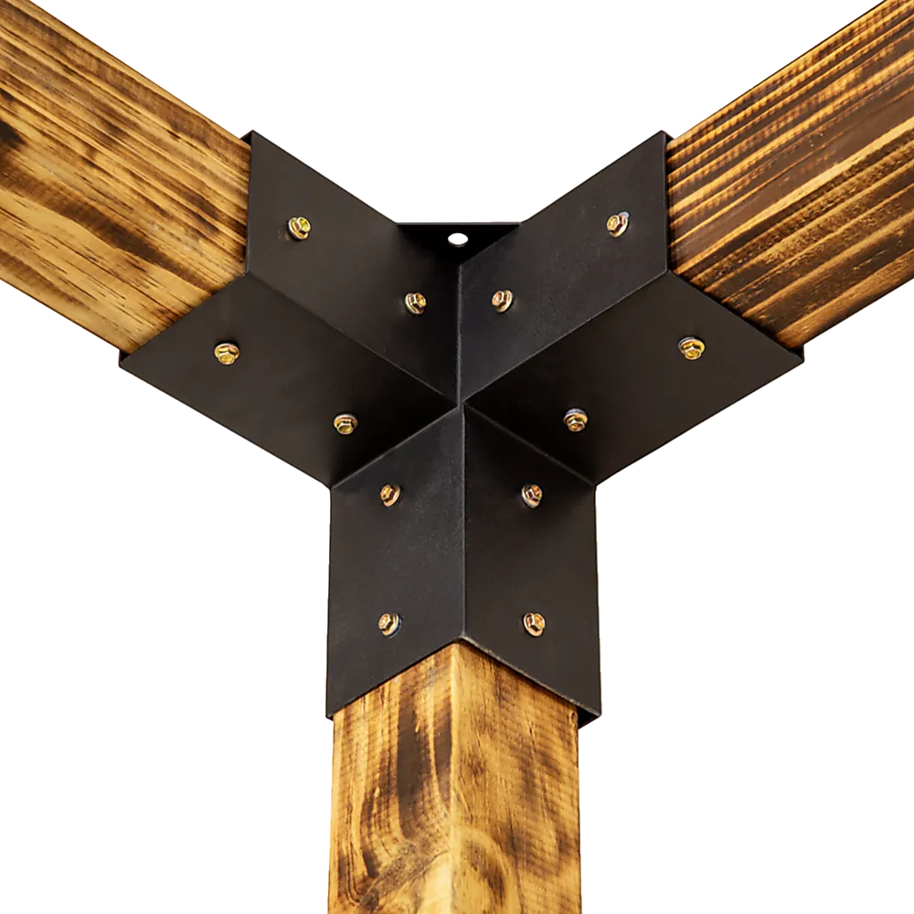 Durable Black Pergola Brackets DIY Set, Steel, Easy Install