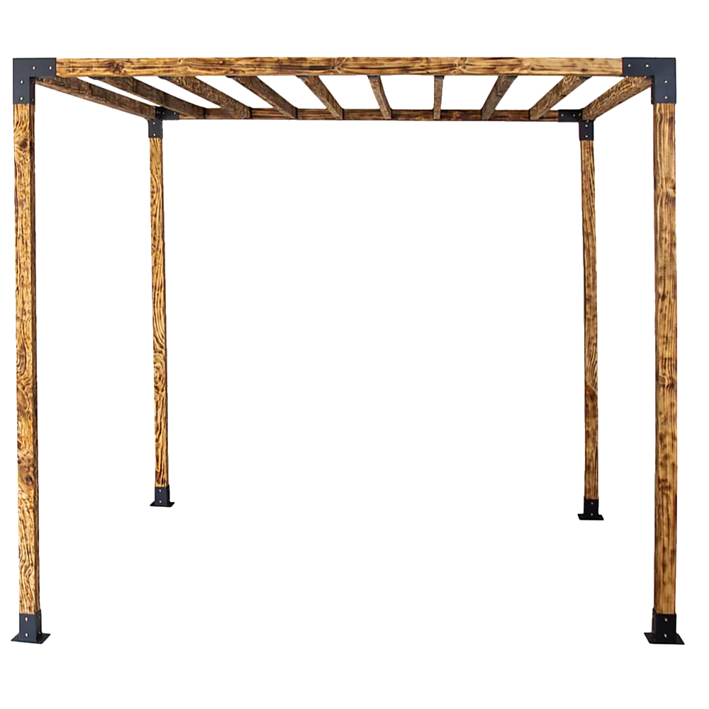 Durable Black Pergola Brackets DIY Set, Steel, Easy Install
