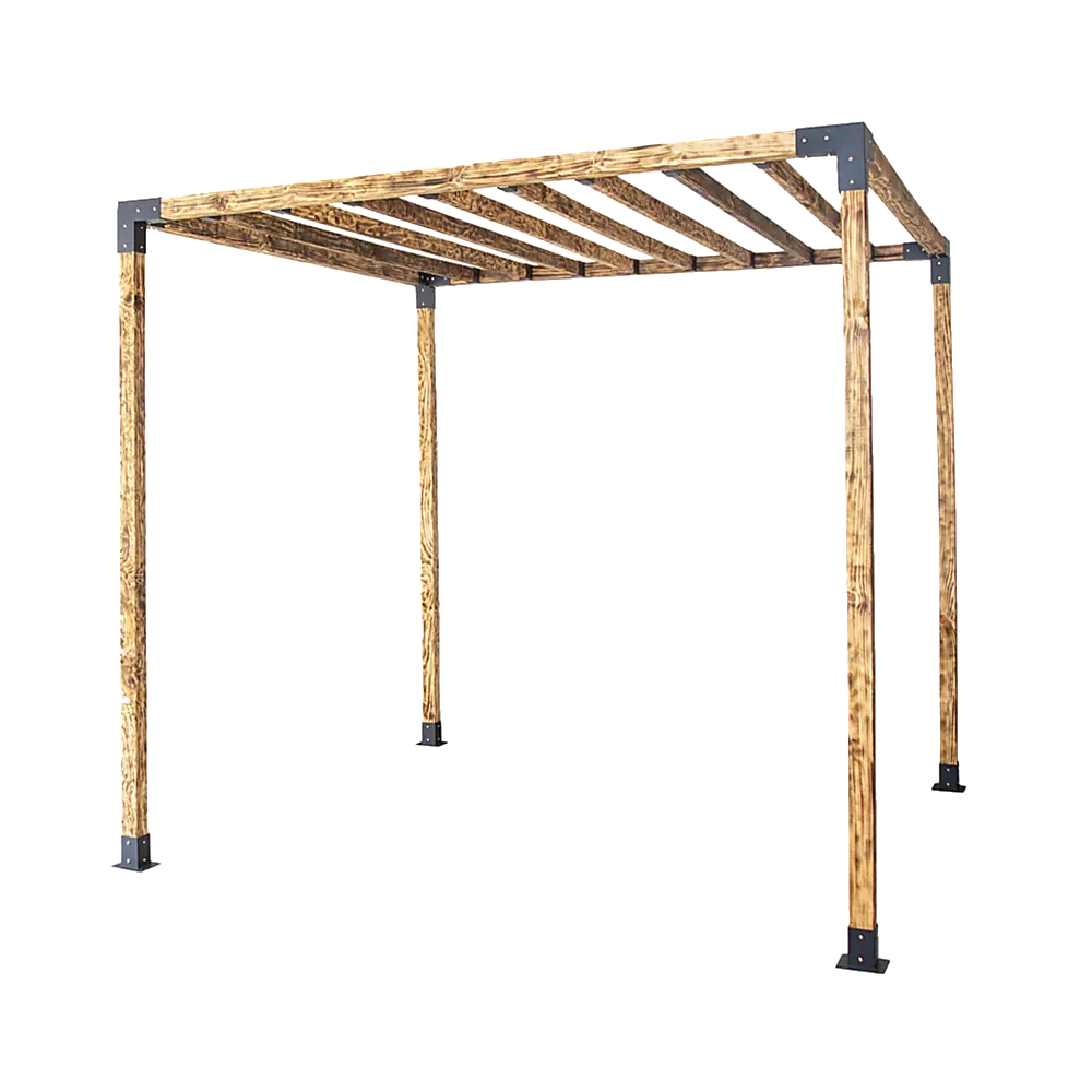 Durable Black Pergola Brackets DIY Set, Steel, Easy Install