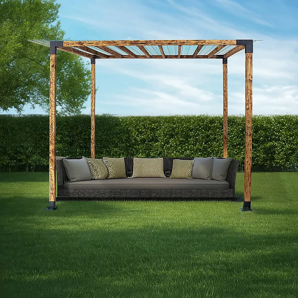 Durable Black Pergola Brackets DIY Set, Steel, Easy Install
