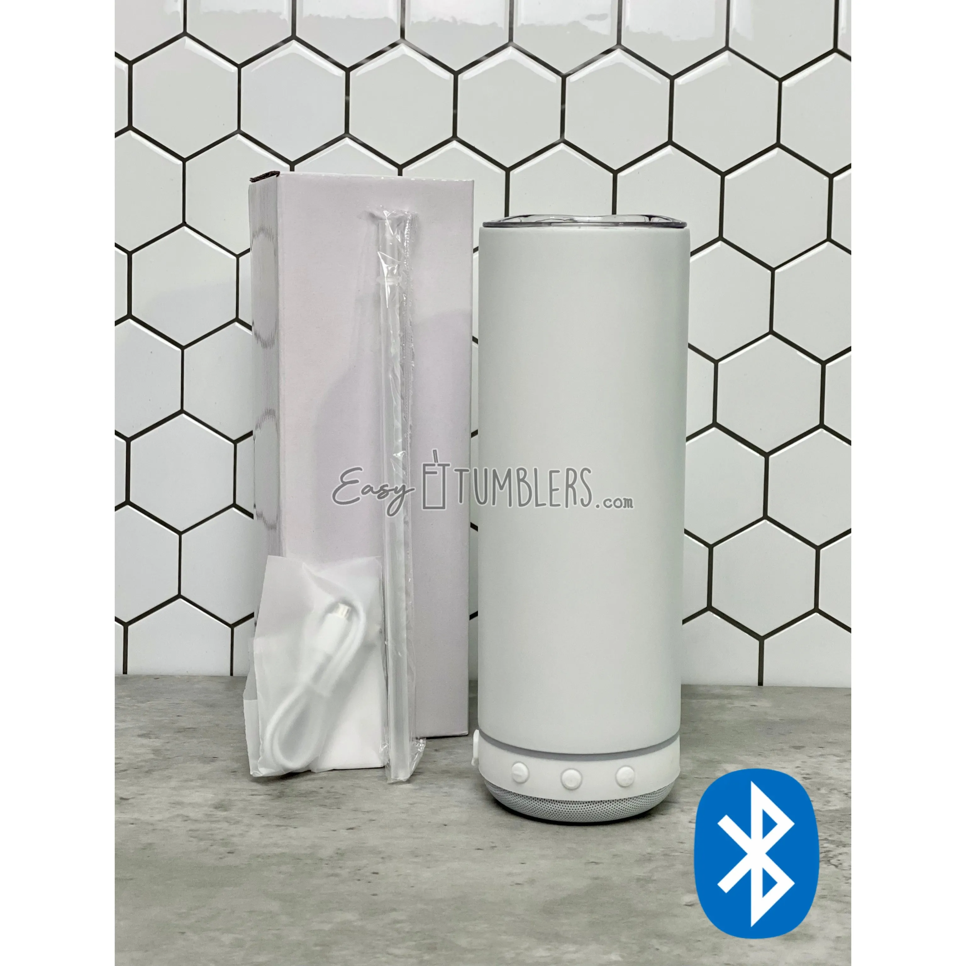 Glow In The Dark Bluetooth Speaker Tumbler 20oz Sublimation Blank Tumbler