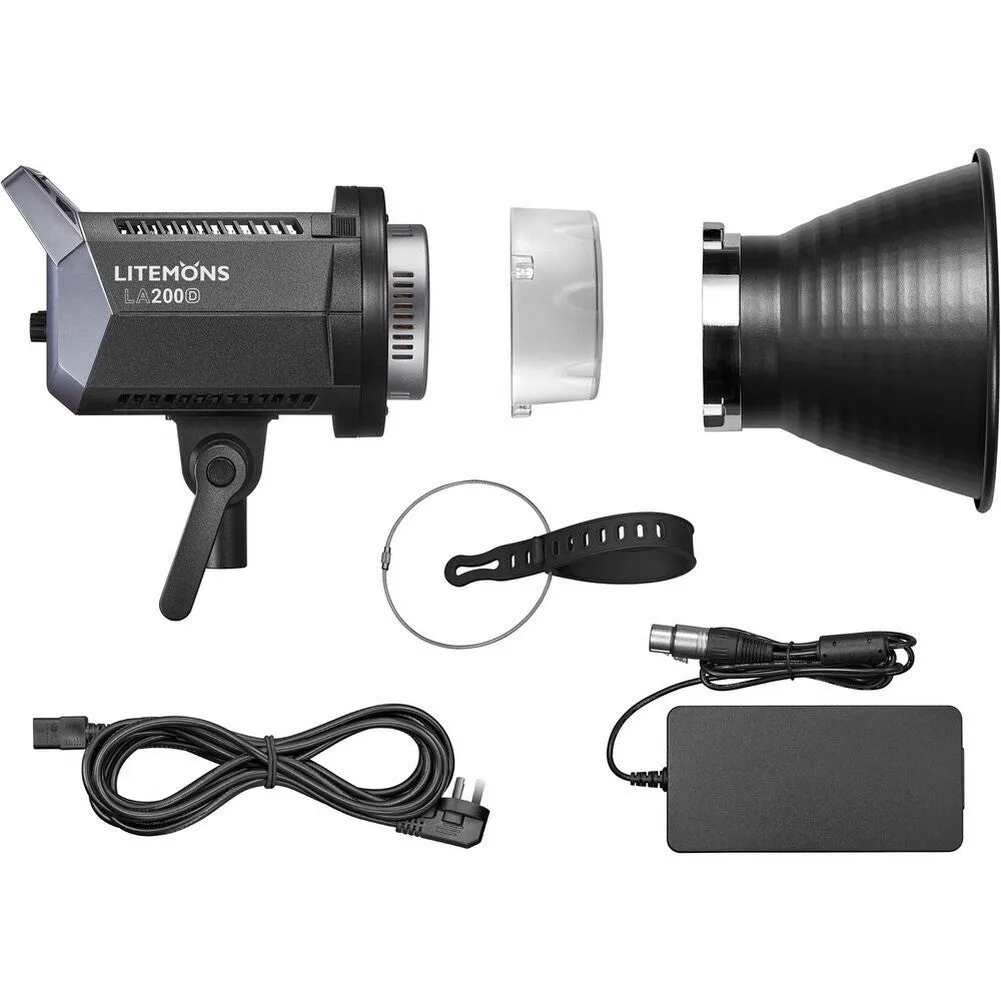 Godox Litemons LA200D Single LED Studio Continuous Lighting Kit - Bundle