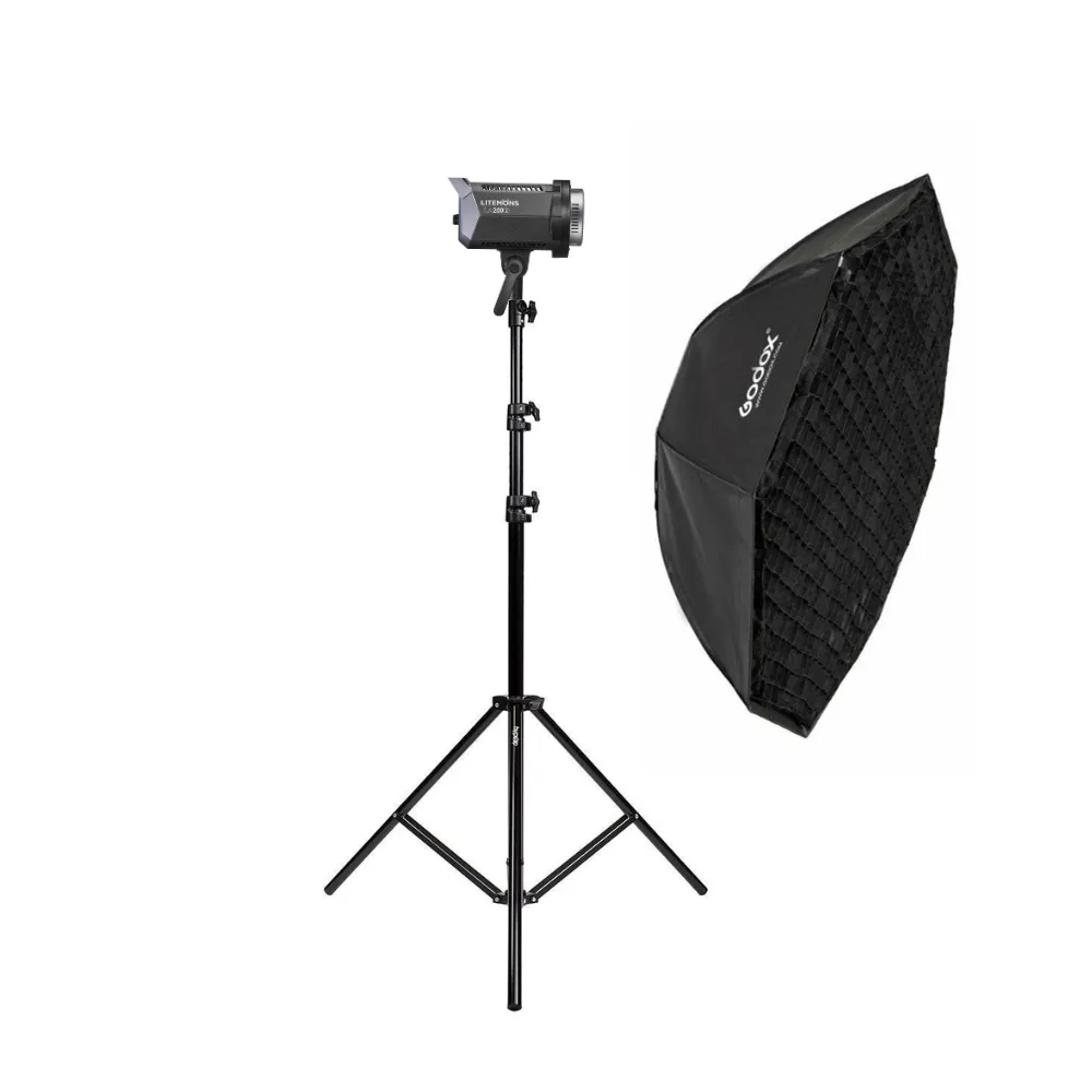 Godox Litemons LA200D Single LED Studio Continuous Lighting Kit - Bundle