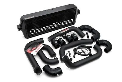 Grimmspeed Front Mount Intercooler Kit BLACK Coated [Inc. Black Piping] - Subaru 08-14 STI - 090254