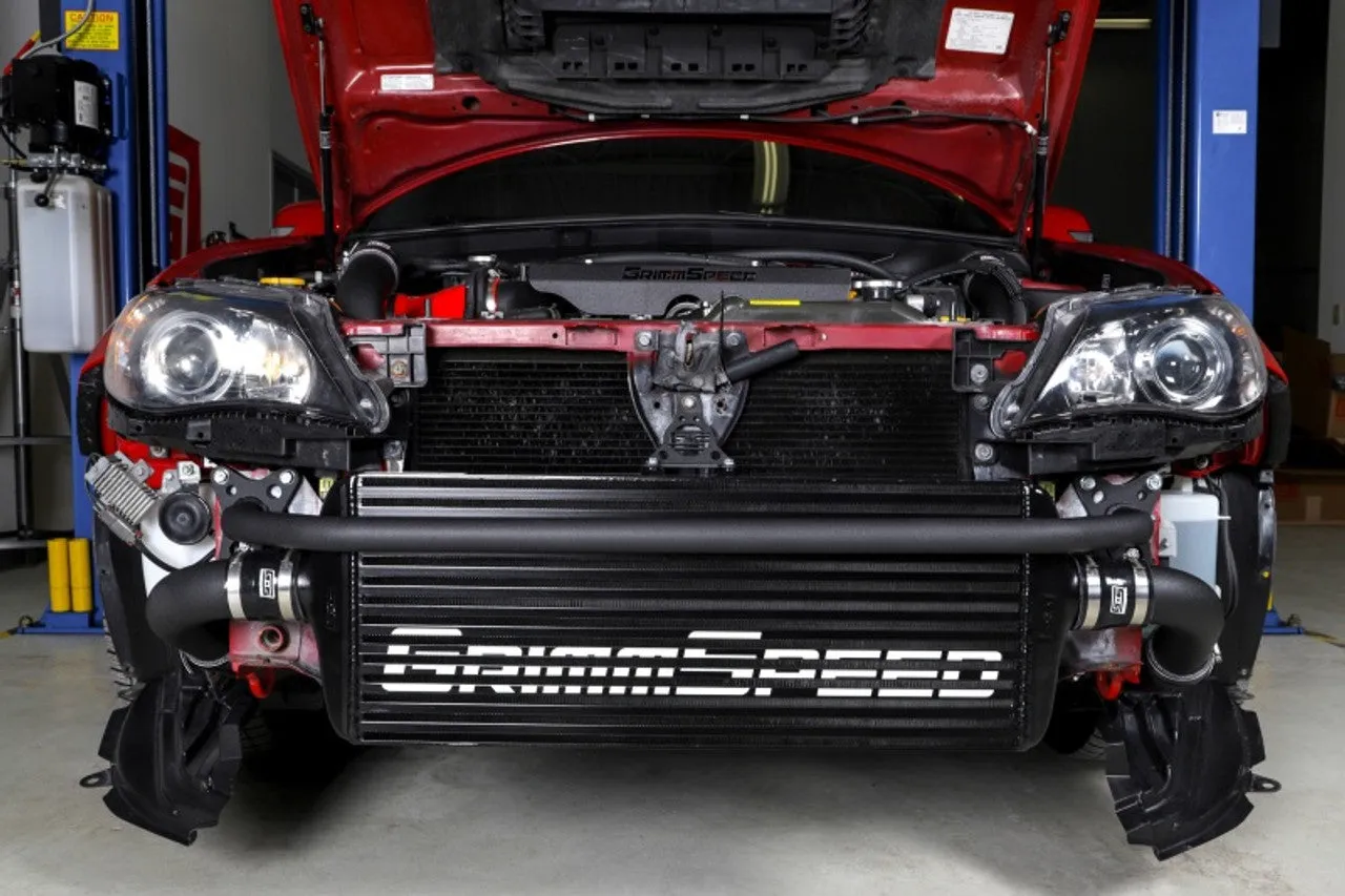 Grimmspeed Front Mount Intercooler Kit BLACK Coated [Inc. Black Piping] - Subaru 08-14 STI - 090254