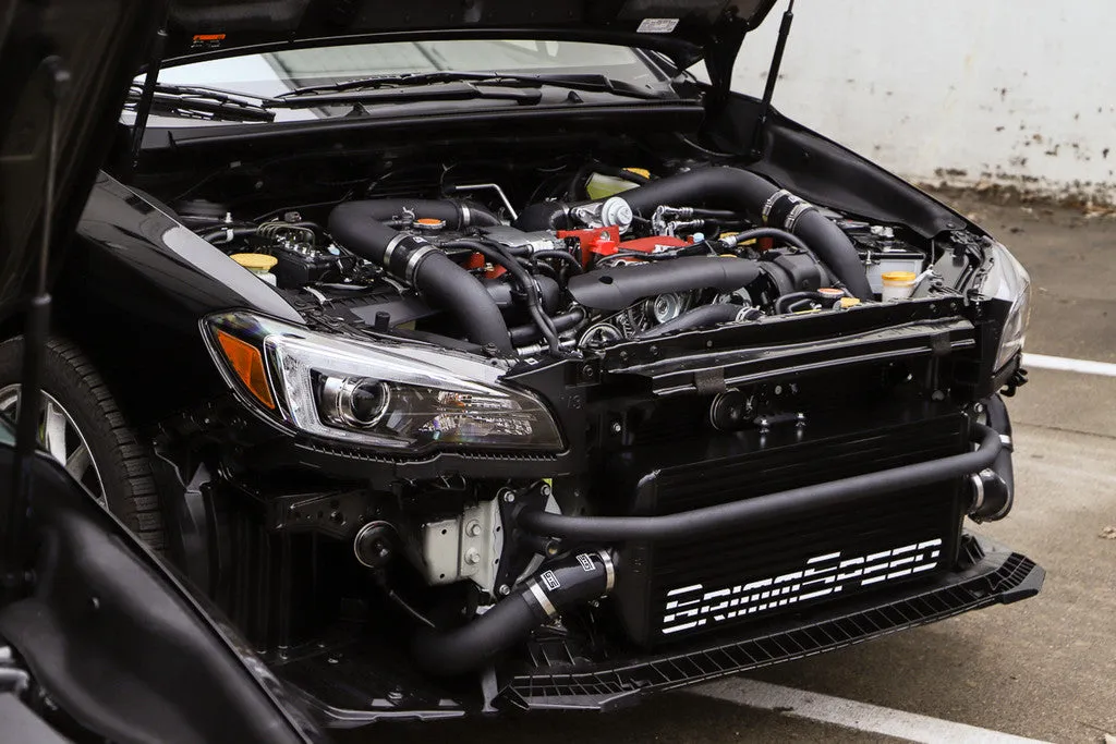 Grimmspeed Front Mount Intercooler Kit BLACK Coated [Inc. Black Piping] - Subaru 15-21 STI - 090257