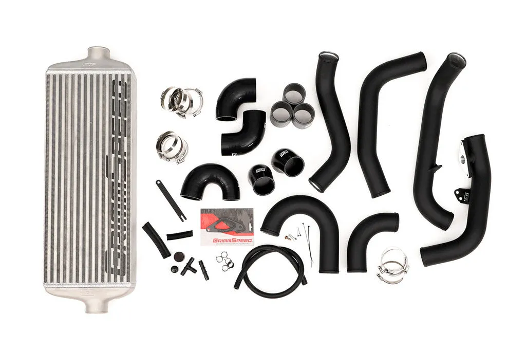 Grimmspeed Front Mount Intercooler Kit BLACK Coated [Inc. Black Piping] - Subaru 15-21 STI - 090257