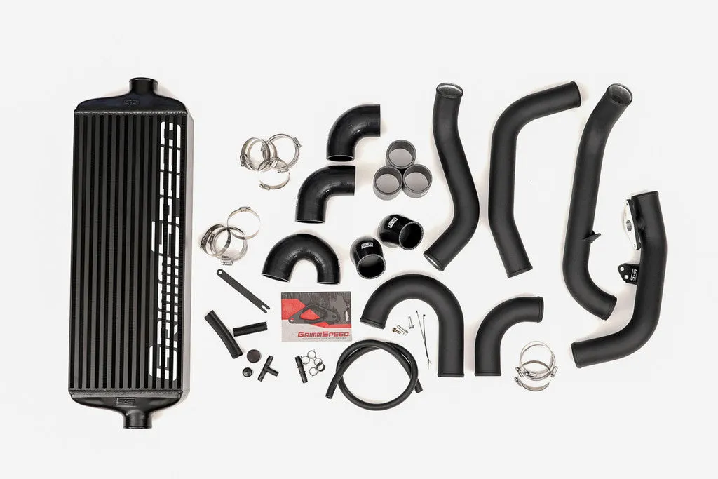 Grimmspeed Front Mount Intercooler Kit BLACK Coated [Inc. Black Piping] - Subaru 15-21 STI - 090257
