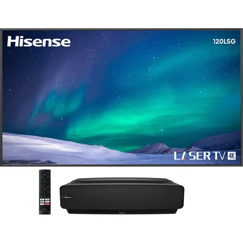Hisense L5G 2700-Lumen XPR UHD 4K Smart Ultra-Short-Throw Laser DLP Projector & 120" Screen Bundle