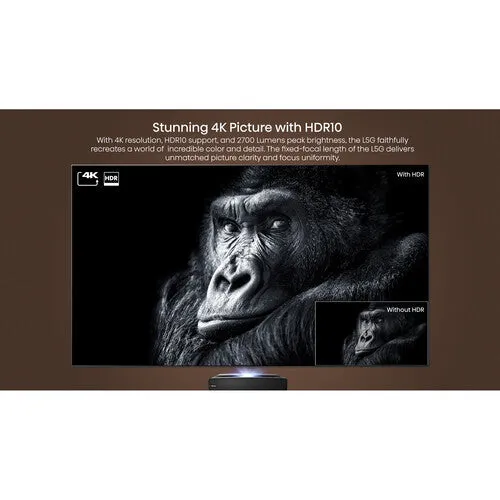 Hisense L5G 2700-Lumen XPR UHD 4K Smart Ultra-Short-Throw Laser DLP Projector & 120" Screen Bundle