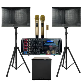 ImPro Epic Star Plus Package 1 with Mixing Amplifier, Speakers, Microphones, and Accessories (6 items)