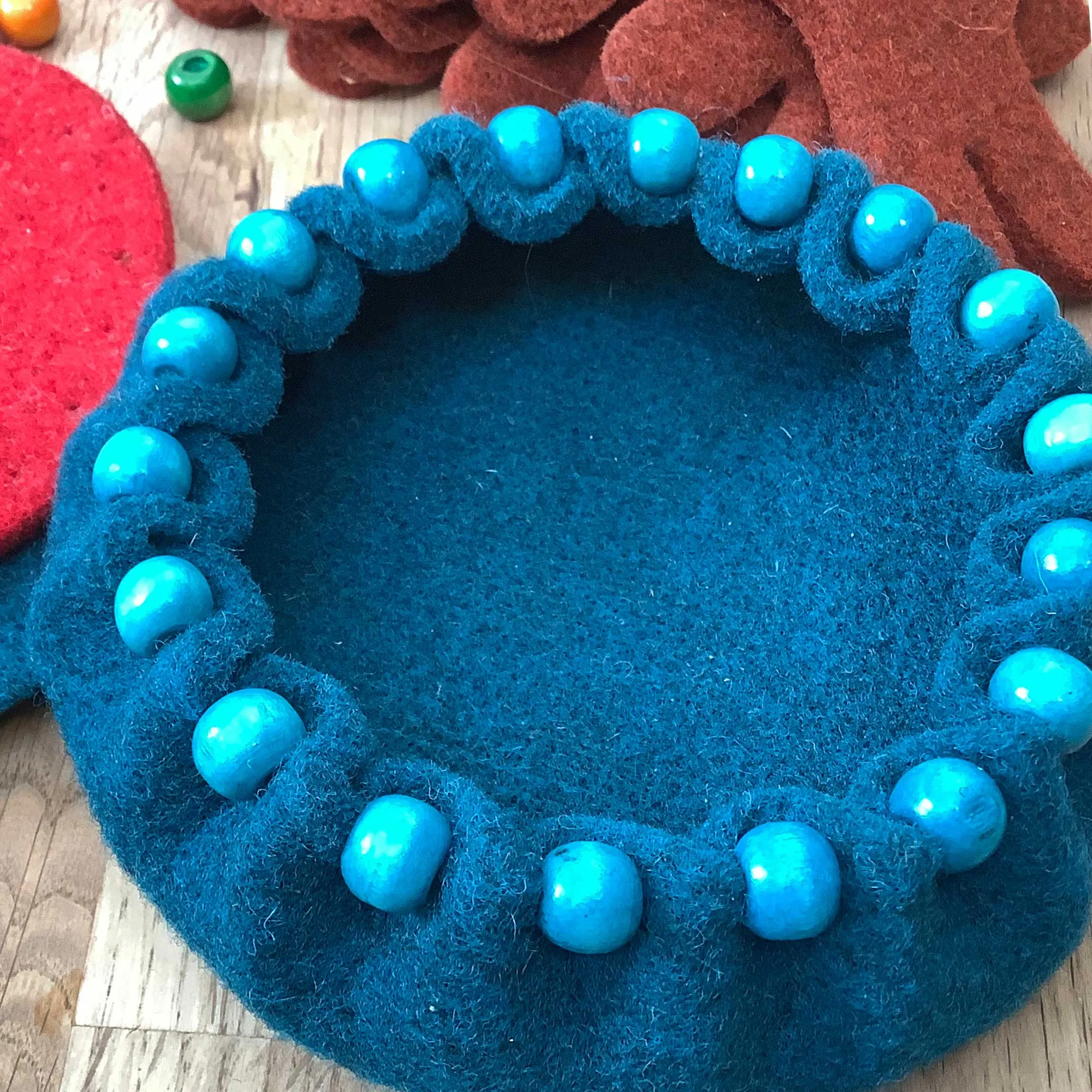 Joe's Toes Felt Bag or Bowl Base - Circle with Punch Holes