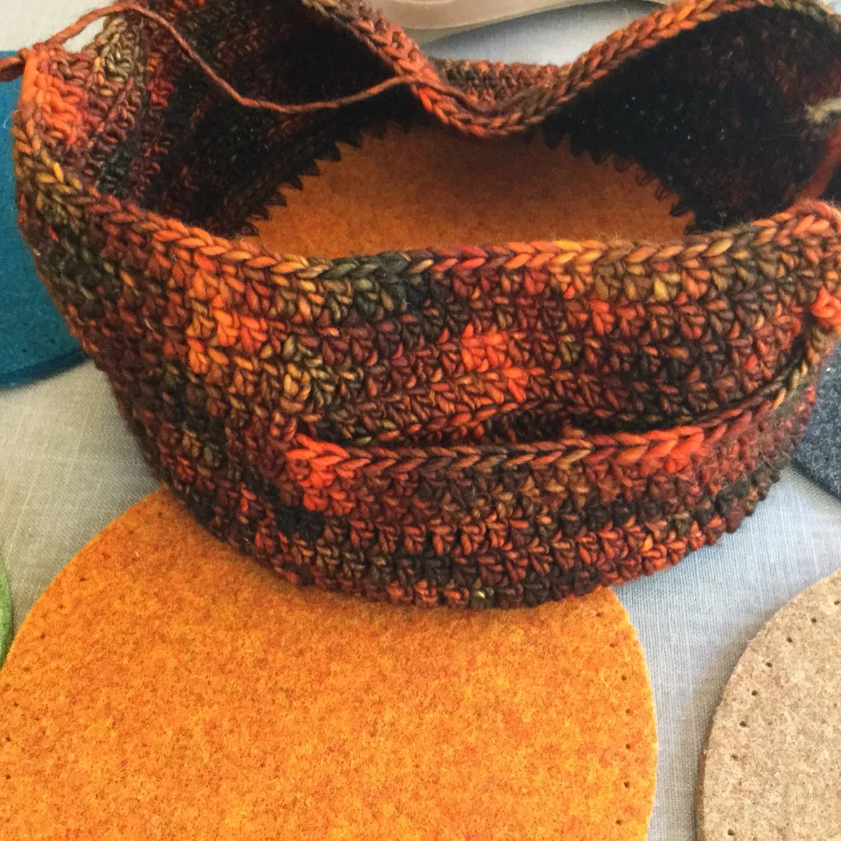 Joe's Toes Felt Bag or Bowl Base - Circle with Punch Holes