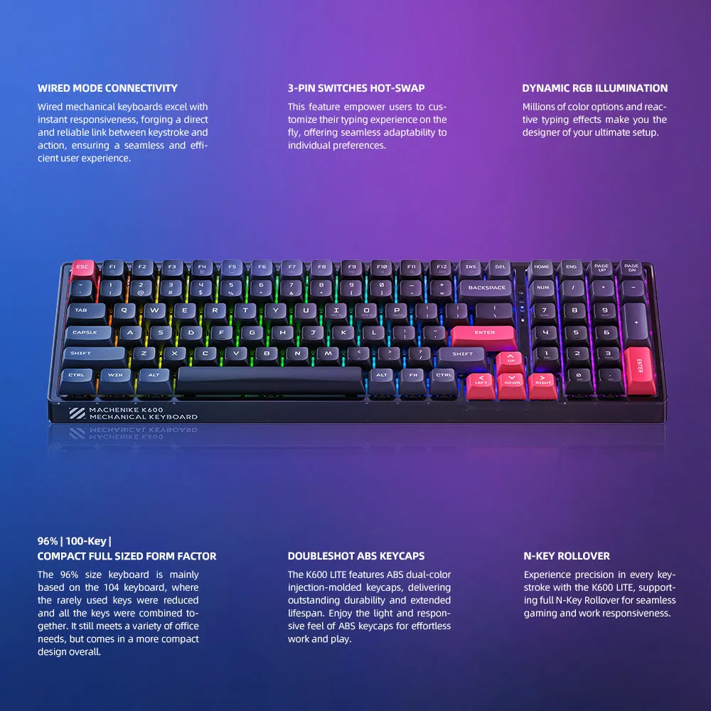 K600 Lite-B100  Wired Mechanical Keyboard