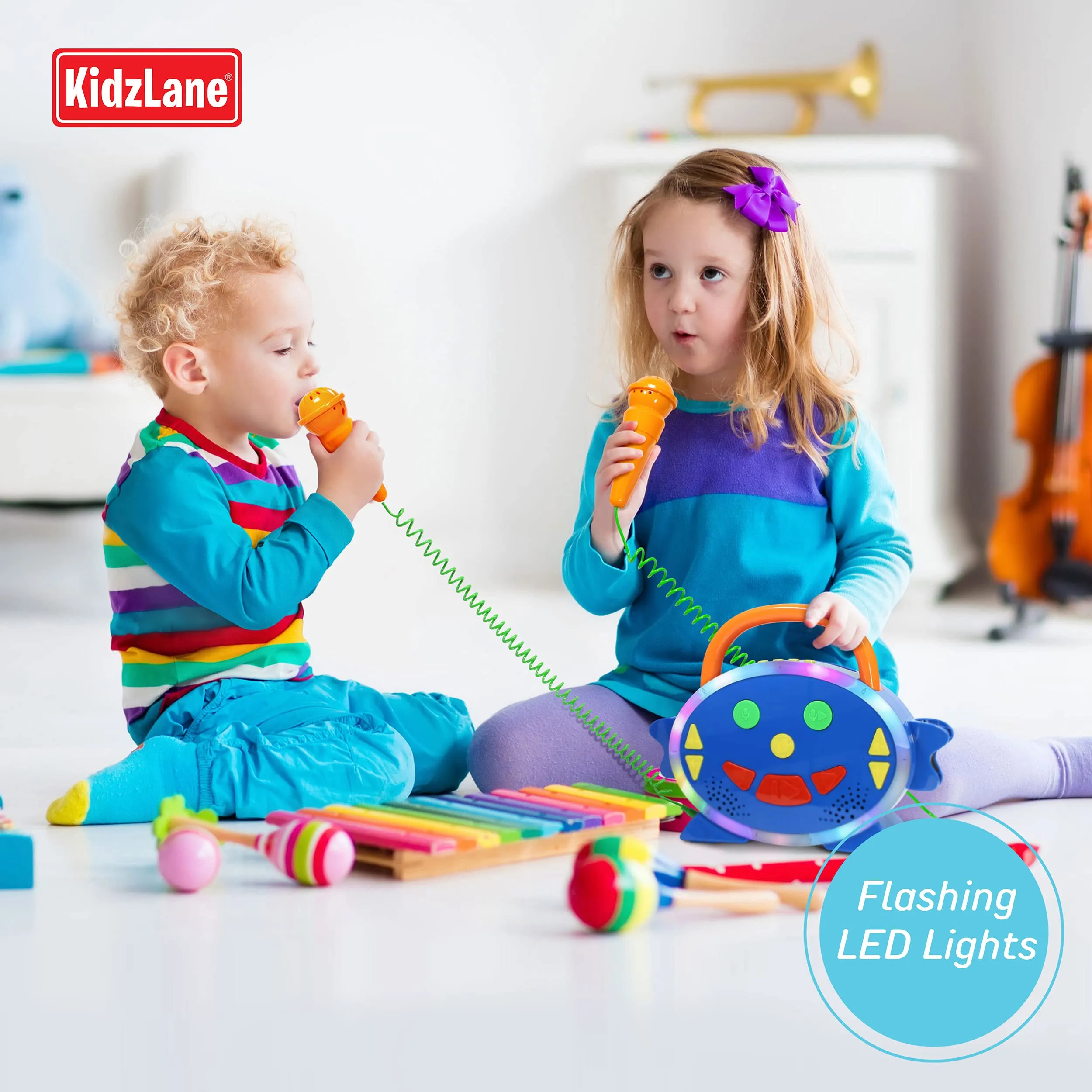 Karaoke Machine for Kids with 2 Microphones | Kids Music Player with 100 Pre-Loaded Songs