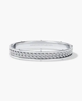 KENSINGTON Gold Cuban Link Bangle Bracelet with Diamonds