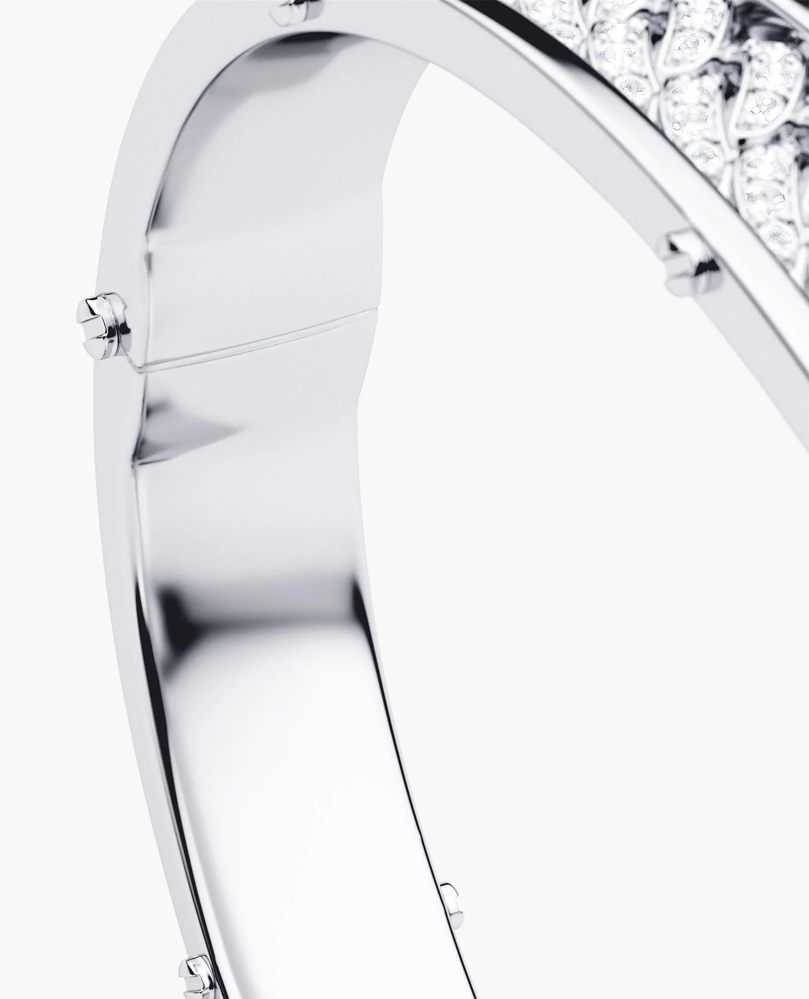 KENSINGTON Gold Cuban Link Bangle Bracelet with Diamonds