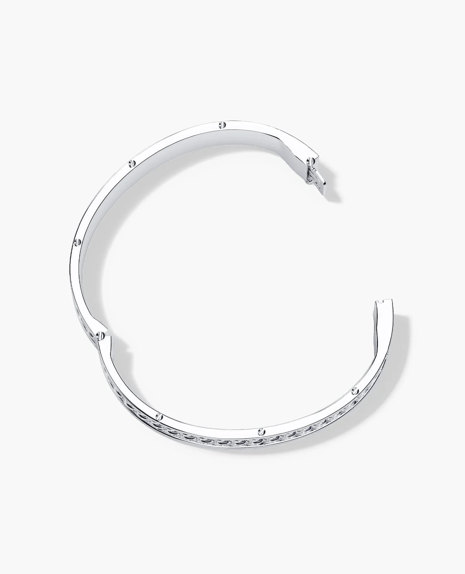 KENSINGTON Gold Cuban Link Bangle Bracelet with Diamonds