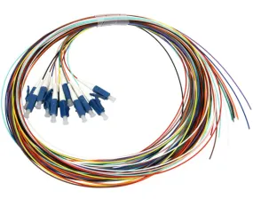 LC UPC 12 Fiber Single Mode Pigtail, Unjacketed, 2M