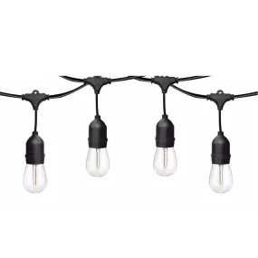 LED Outdoor Garden String Lights, 100FT/30M Festoon Patio Lights Mains Powered with 30 2 LED Filaments Shatterproof Waterproof IP65 Vintage Plastic Bulbs for Garden Party Wedding, Warm white