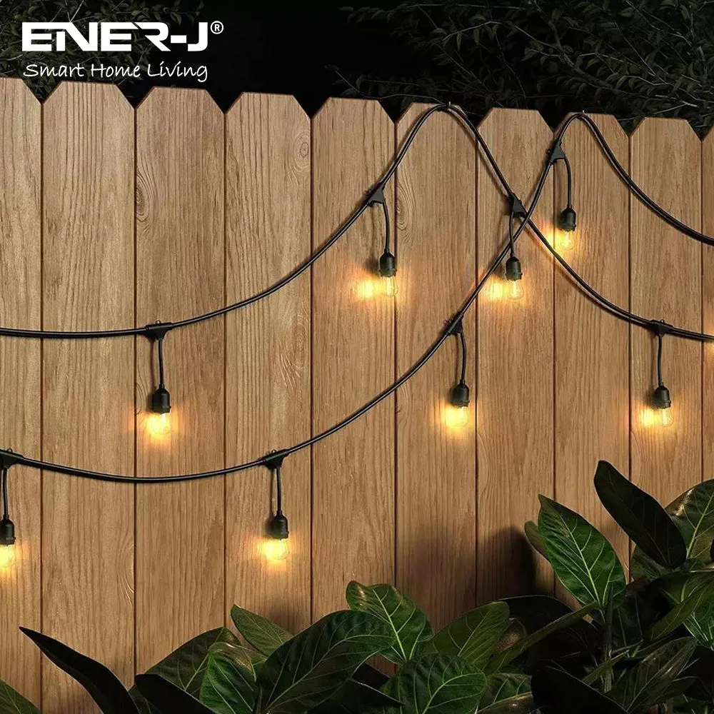 LED Outdoor Garden String Lights, 100FT/30M Festoon Patio Lights Mains Powered with 30 2 LED Filaments Shatterproof Waterproof IP65 Vintage Plastic Bulbs for Garden Party Wedding, Warm white