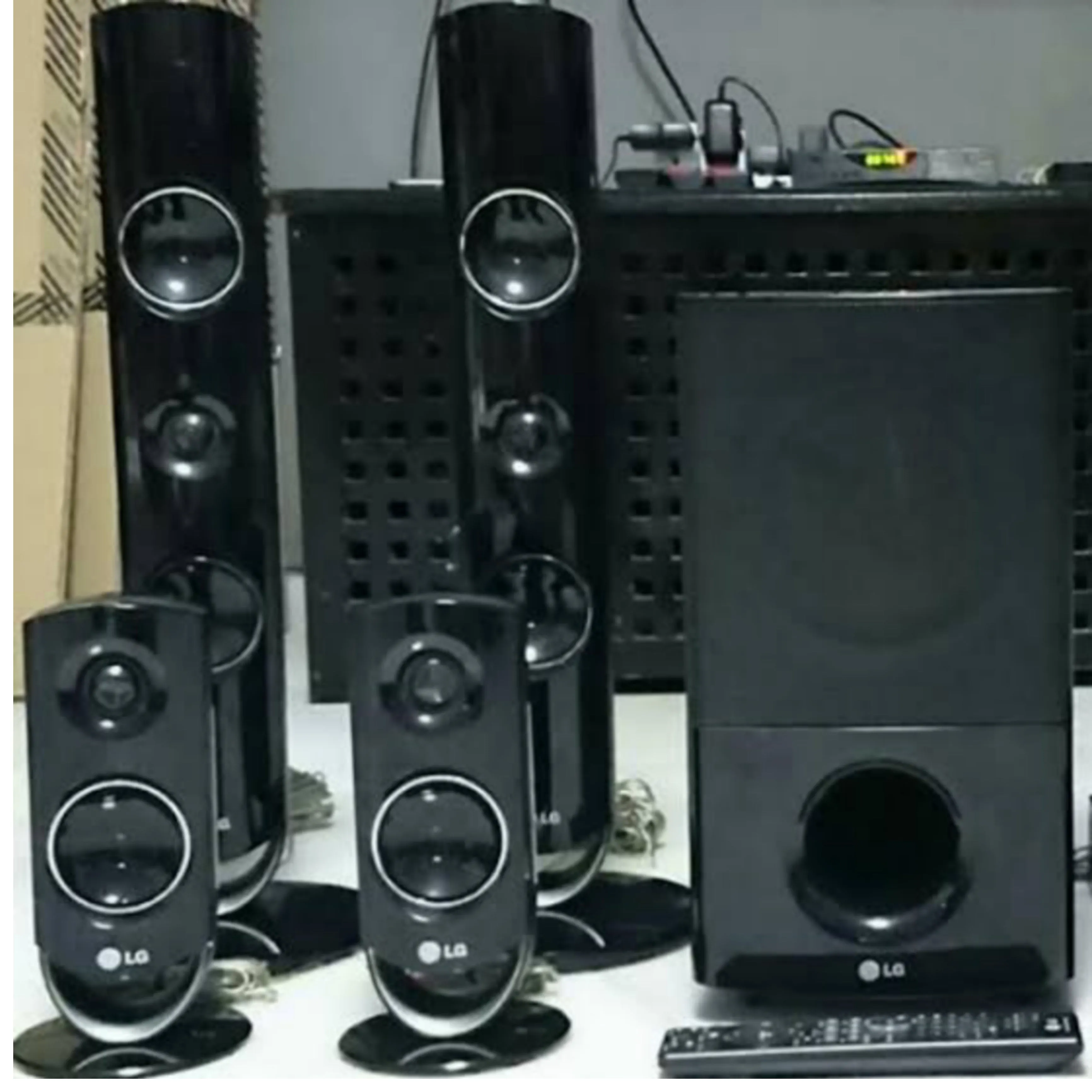 Foreign Used LG HT805PM 5.1Ch 850W DVD Home Cinema System with USB, FM, Aux, Optical, and HDMI Out
