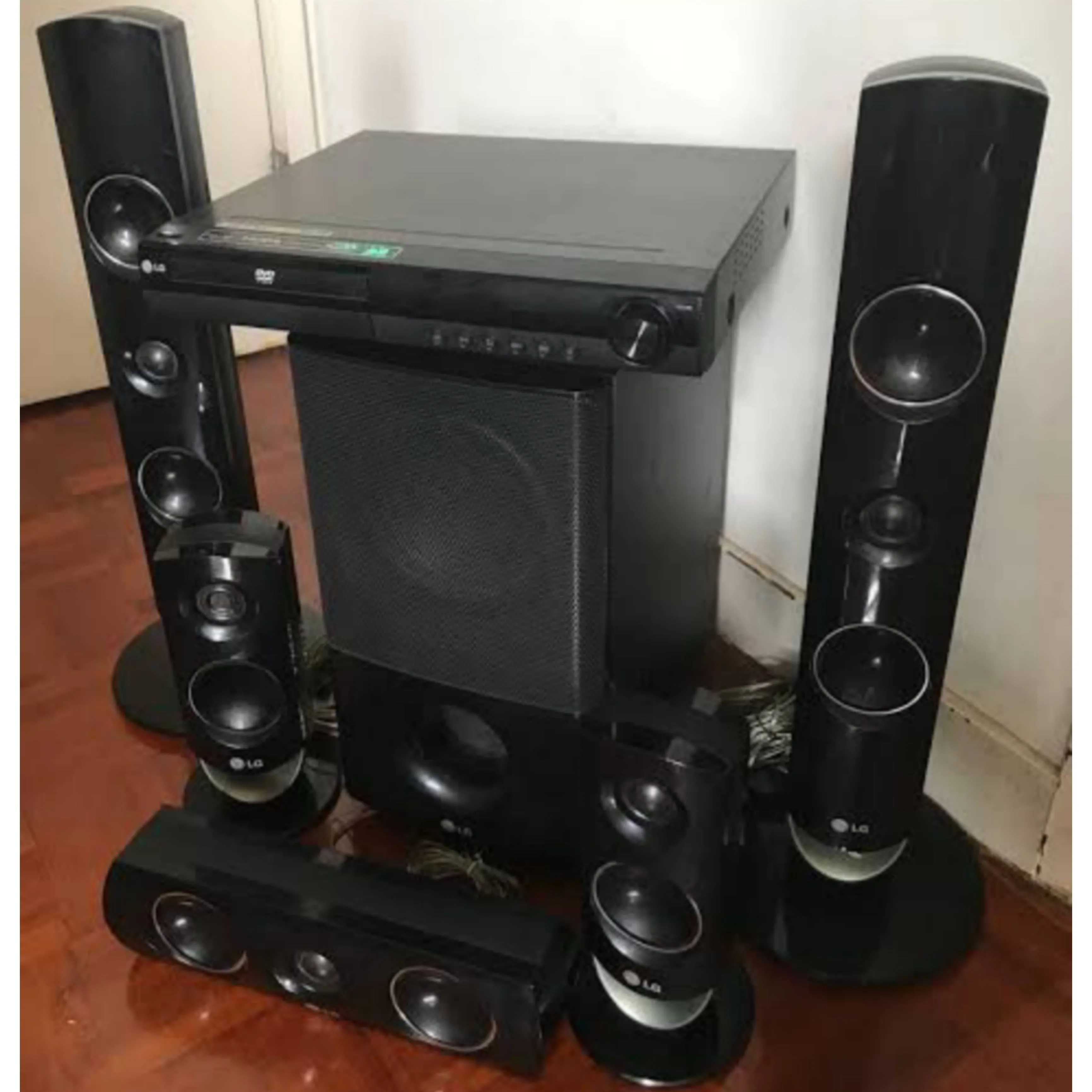 Foreign Used LG HT805PM 5.1Ch 850W DVD Home Cinema System with USB, FM, Aux, Optical, and HDMI Out