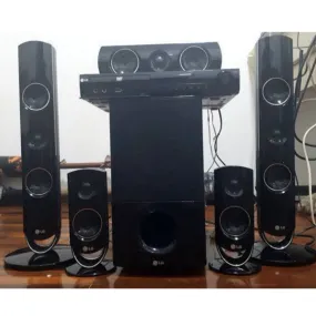 Foreign Used LG HT805PM 5.1Ch 850W DVD Home Cinema System with USB, FM, Aux, Optical, and HDMI Out