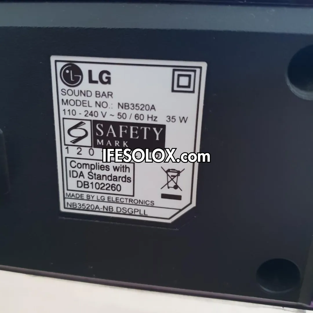 LG NB3520A 2.1Ch 300W High Resolution Bluetooth Sound Bar with Wireless Subwoofer - Foreign Used
