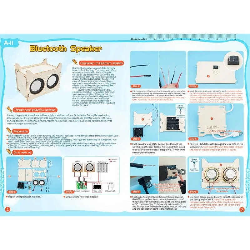 Lucky Cat DIY Wireless Bluetooth Speaker Educational Electronic Science Experiment Production Kit STEM