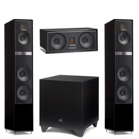 Martin Logan Motion 40i Floorstanding Speakers Pair with Motion 30i Center Channel Speaker and Dynamo 1100X Powered 12" Subwoofer Bundle