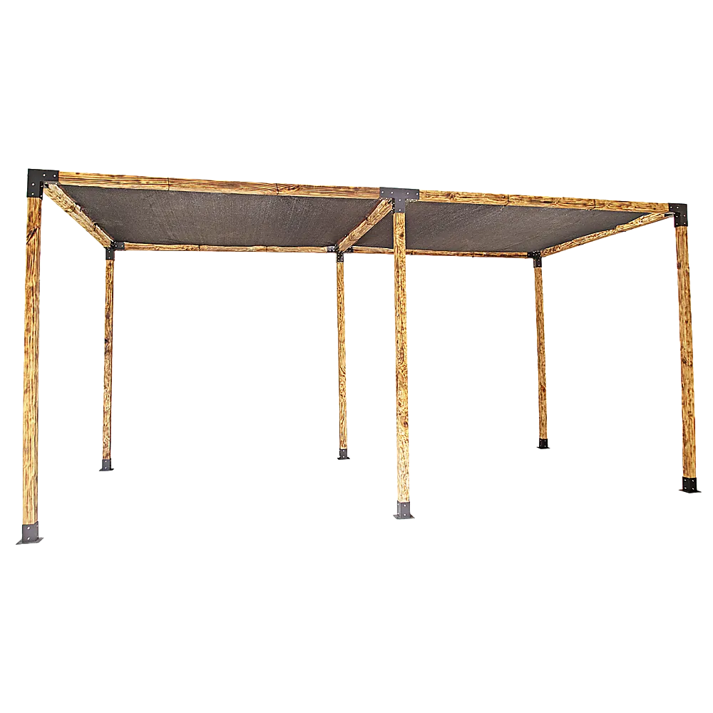 Matte Black Steel Pergola Brackets & Screens Kit, Set of 6
