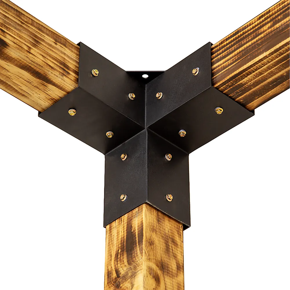 Matte Black Steel Pergola Brackets & Screens Kit, Set of 6
