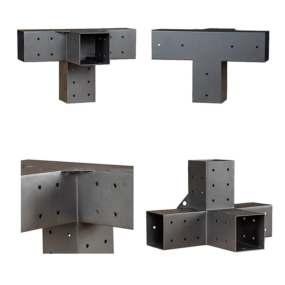 Matte Black Steel Pergola Brackets & Screens Kit, Set of 6