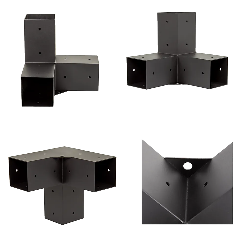 Matte Black Steel Pergola Brackets & Screens Kit, Set of 6