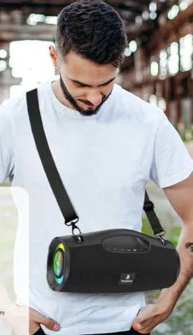 Max Power Heavy Duty Water Resistant & Dust Proof Bluetooth Speaker W/ Handle & Shoulder Strap - Blue