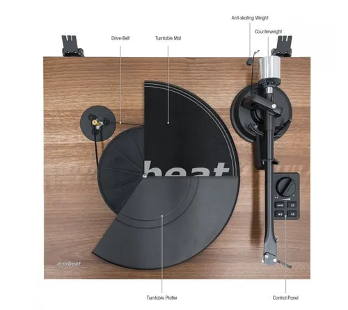 mbeat Hi-Fi Bluetooth Turntable - Classic Sound System