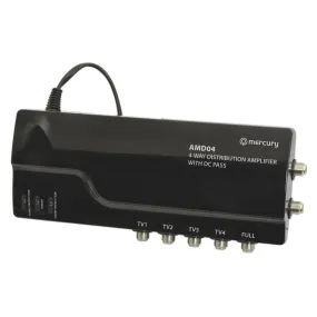 Mercury 4-Way Distribution Amplifier with DC Pass - Black | 130031