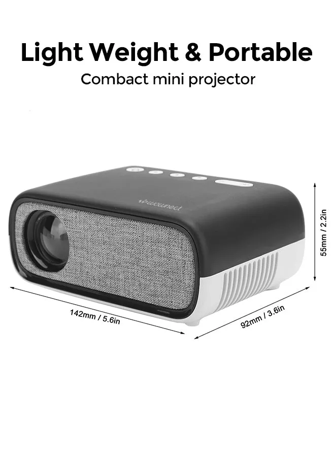 Mini LED WIFI Projector [100 ANSI Lumens] 1080P Supported Home Theater Portable Video Projector -BLACK