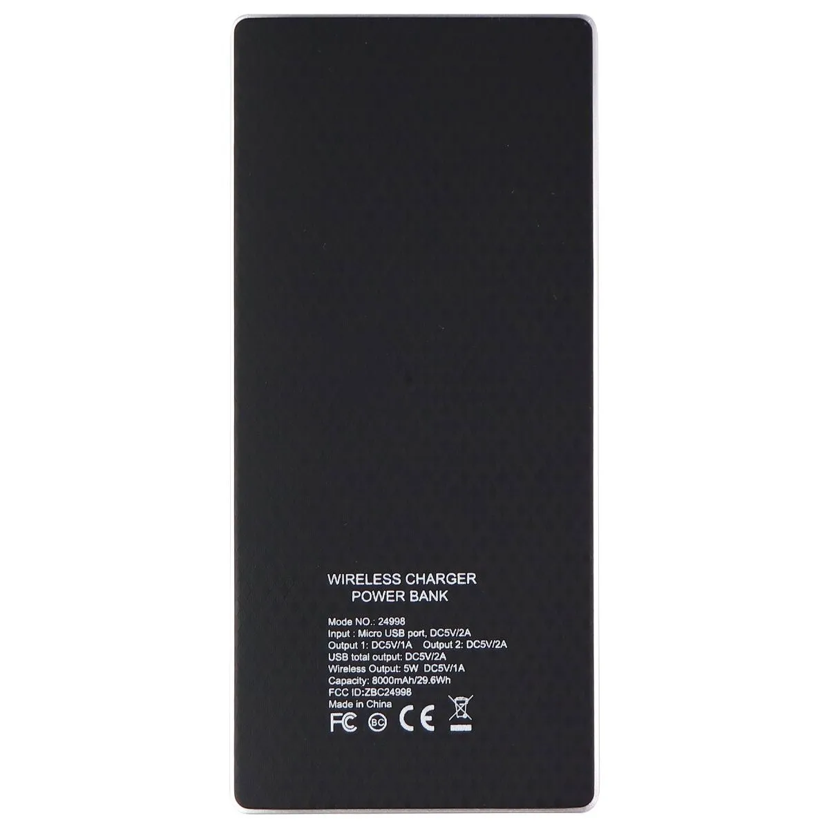 mWorks! mPOWER! 8,000mAh Wireless Charging Portable Power Bank - Black/Silver