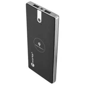 mWorks! mPOWER! 8,000mAh Wireless Charging Portable Power Bank - Black/Silver