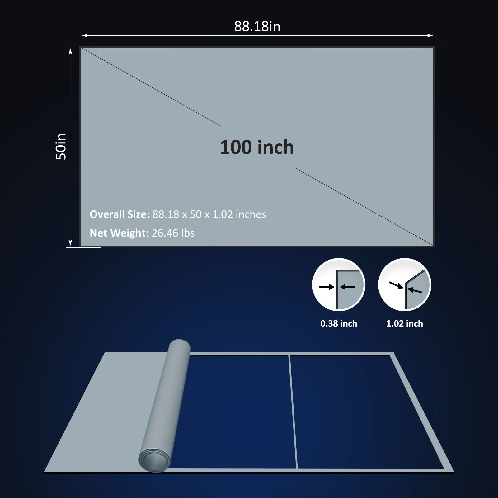 NexiGo 100'' ALR Fresnel Projector Screen