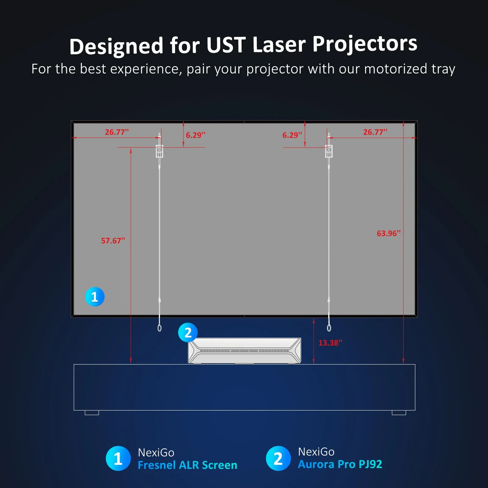 NexiGo 100'' ALR Fresnel Projector Screen