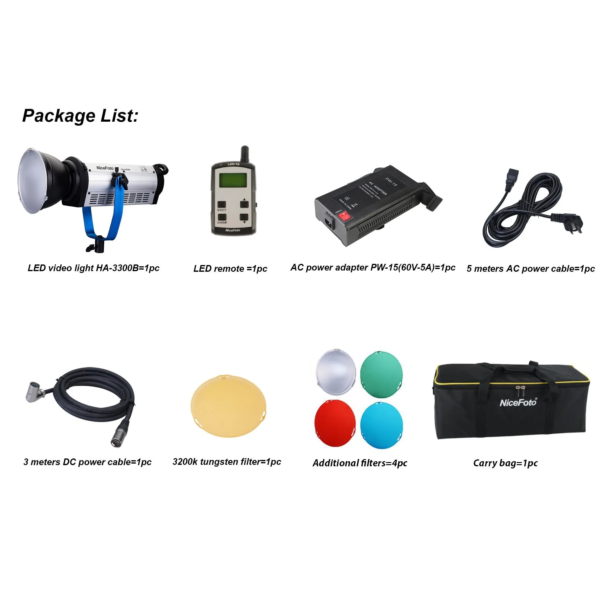 Nicefoto HA-3300B 330W 5500K Daylight COB LED Video Studio Light (Bowens Mount)