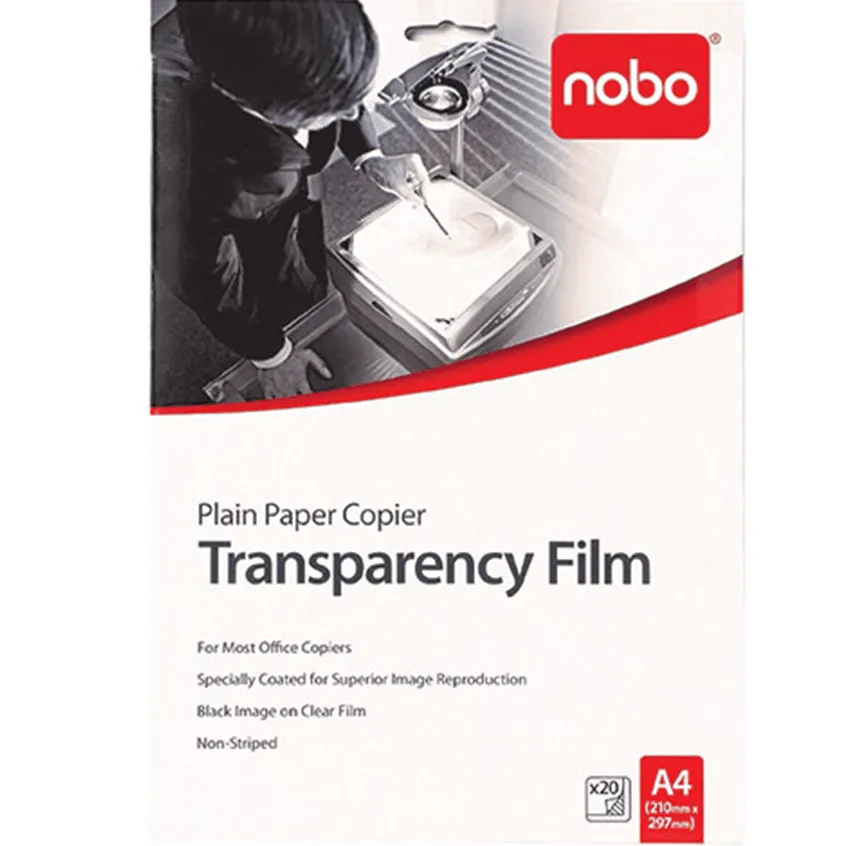 Nobo Plain Paper Copier OHP Transparency Film Overhead Projector 200 Pack Sheets